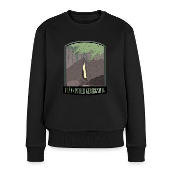 Fränkischer Gebirgsweg - Frauen Premium Bio Pullover - Schwarz - Vorne - Julia (174cm)