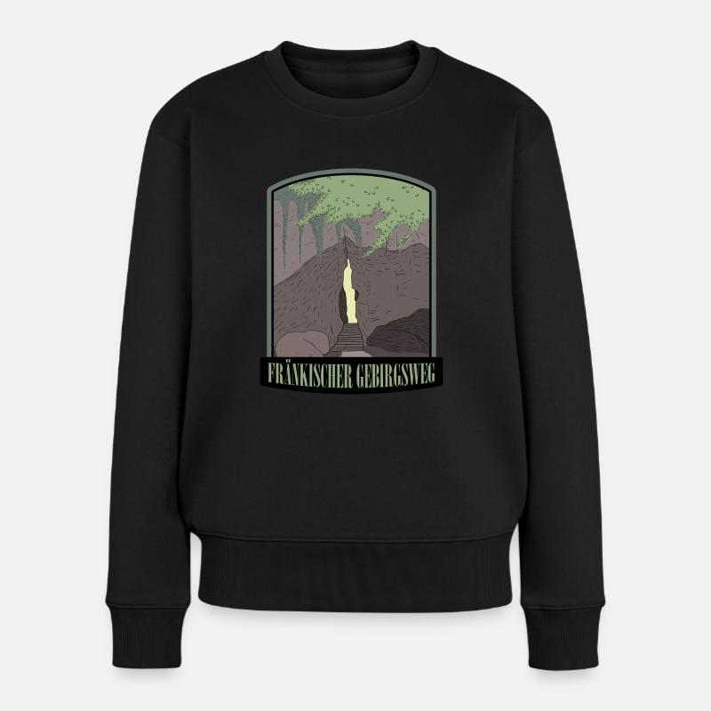 Fränkischer Gebirgsweg - Frauen Premium Bio Pullover - Schwarz
