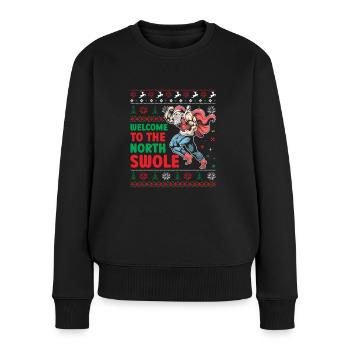Père Noël Liftmas Fitness Bodybuilder Gym Workout - Pull Premium bio Femme - noir - Devant - Julia (174cm)