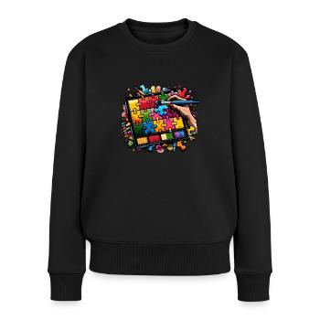 Puzzle Lover Jigzaw Puzzle Board Game Puzzler - Women's Premium Organic Jumper - black - Front - Julia (174cm)