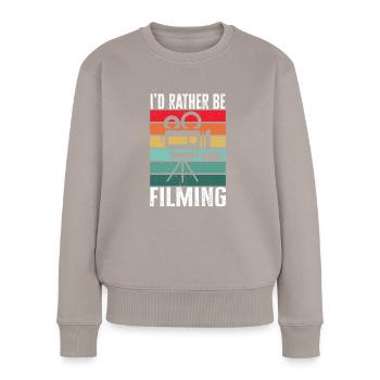 Video Editor Filmemacher Videofilmer - Frauen Premium Bio Pullover - Taupe - Vorne - Julia (174cm)