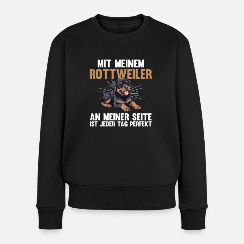 Hund Rottweiler - Frauen Premium Bio Pullover - Schwarz