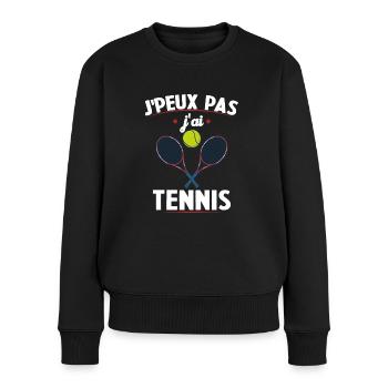 Je Peux Pas J ai Tennis - Pull Premium bio Femme - noir - Devant - Julia (174cm)
