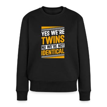Yes we're twins, no we're not Identical - Women's Premium Organic Jumper - black - Front - Julia (174cm)