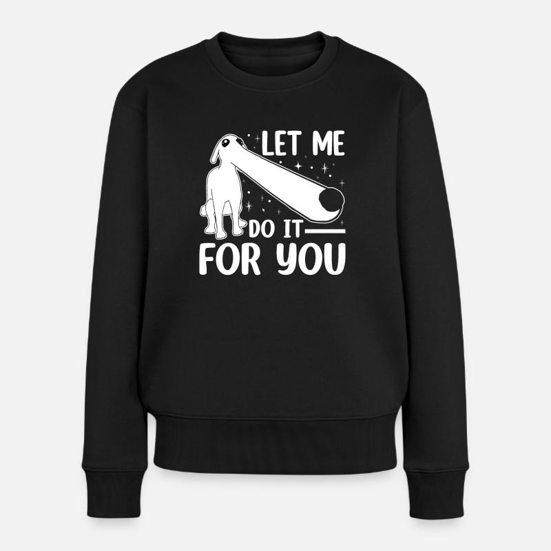 Barsoi Hund Meme - Frauen Premium Bio Pullover - Schwarz
