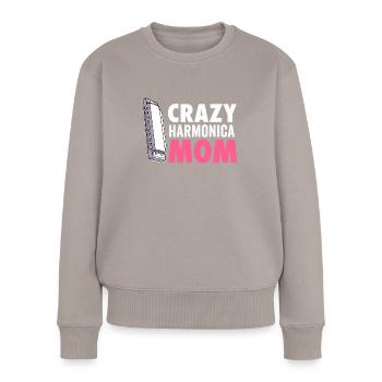 Mundharmonikaspieler für Männer Frauen Lustiger Harmoniker - Frauen Premium Bio Pullover - Taupe - Vorne - Julia (174cm)