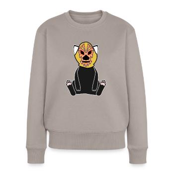 Lucha Libre Cat Luchador Lutte - Pull Premium bio Femme - taupe - Devant - Julia (174cm)