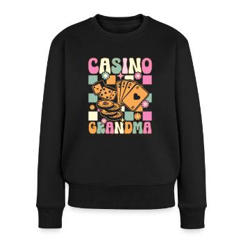 Groovy Slot Machine Casino Liebhaber Glücksspiel - Frauen Premium Bio Pullover - Schwarz - Vorne - Julia (174cm)