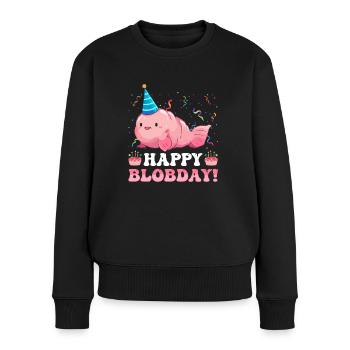 Lustiger Blobfisch Geburtstag Meerestier - Frauen Premium Bio Pullover - Schwarz - Vorne - Julia (174cm)