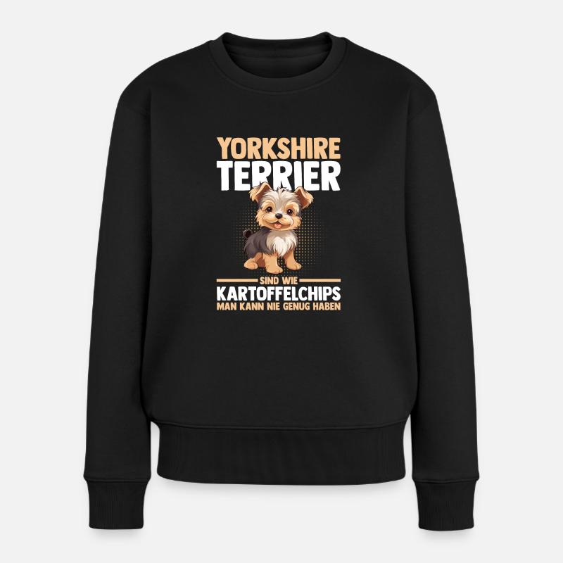 Hund Yorkshire Terrier - Frauen Premium Bio Pullover - Schwarz