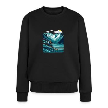 Kitesurfer with board - Women's Premium Organic Jumper - black - Front - Julia (174cm)