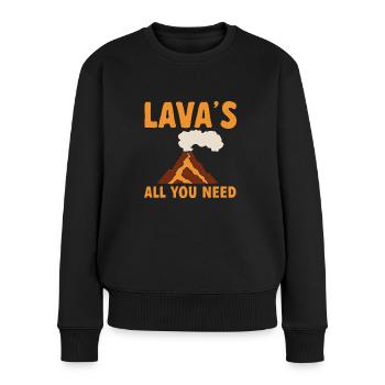 volcano, geology, volcanology, lava - Women's Premium Organic Jumper - black - Front - Julia (174cm)