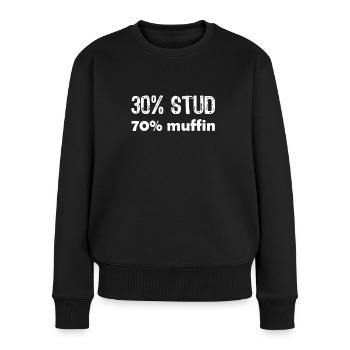 30 Stud 70 Lustige Valentinsgruß Sprüche Vatertag - Frauen Premium Bio Pullover - Schwarz - Vorne - Julia (174cm)