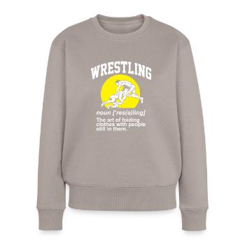 Définition de la lutte Pro Wrestler Fan Wrestling - Pull Premium bio Femme - taupe - Devant - Julia (174cm)