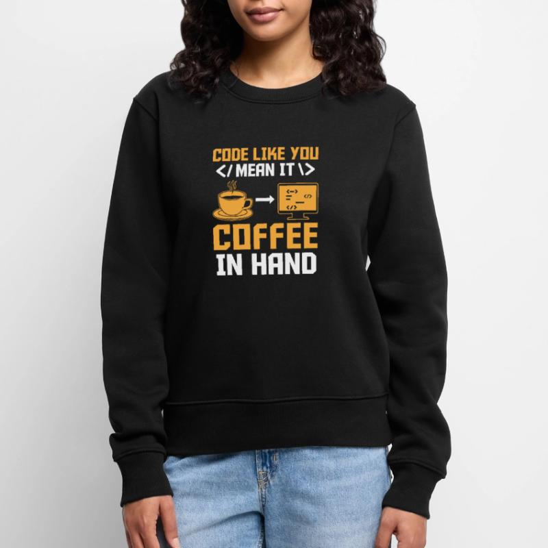 Café Codage Programmeur Codeur Développeur Nerd Coff Pull Premium bio Femme