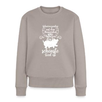 Porc Éleveur Ferme Porcs - Pull Premium bio Femme - taupe - Devant - Julia (174cm)