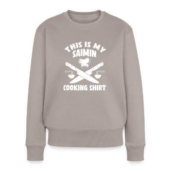 Genießen Sie Traditionelle Hawaiianische - Frauen Premium Bio Pullover - Taupe - Vorne - Julia (174cm)