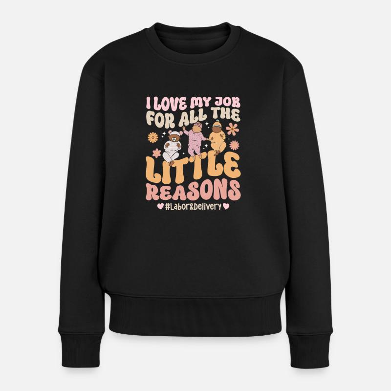 Krankenschwester Baby Entbindungsschwester - Frauen Premium Bio Pullover - Schwarz
