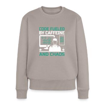 Coffee Coding Programmer Coder Developer Nerd Coff - Women's Premium Organic Jumper - taupe - Front - Julia (174cm)