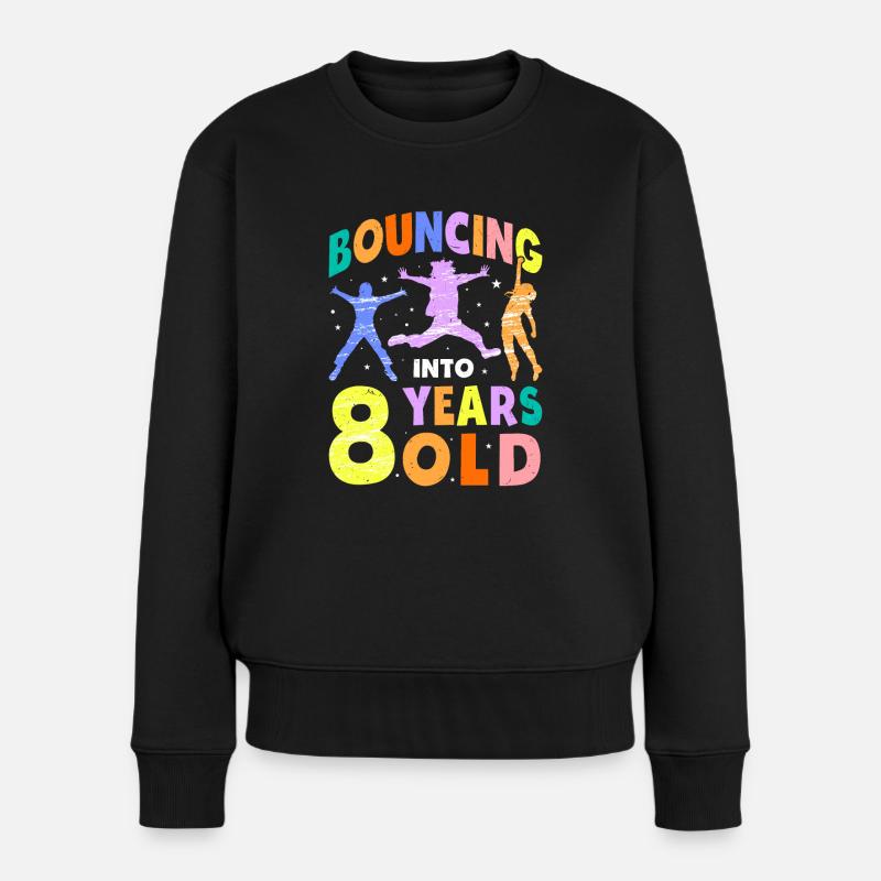 Trampolin Lover 8. Geburtstag Party Springen - Frauen Premium Bio Pullover - Schwarz