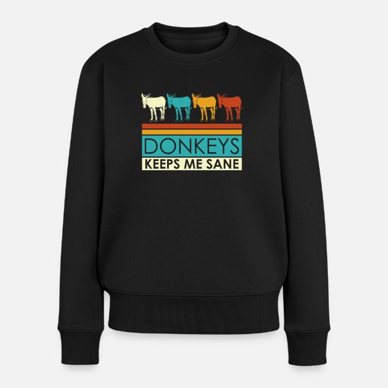 Donkey Retro Donkeys - Women's Premium Organic Jumper - black