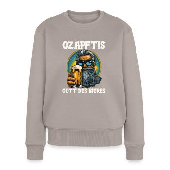 Biertrinker Bierliebhaber Sauf Trink Party Bier - Frauen Premium Bio Pullover - Taupe - Vorne - Julia (174cm)