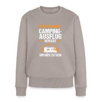 Campen Camping Camping-Liebhaber Geschenk - Frauen Premium Bio Pullover - Taupe - Vorne - Julia (174cm)