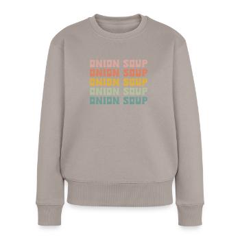 Soupe à l’oignon - Pull Premium bio Femme - taupe - Devant - Julia (174cm)