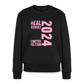 Realschule Junge Mädchen Realschule 2024 - Frauen Premium Bio Pullover - Schwarz - Vorne - Julia (174cm)