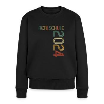 Realschule Junge Mädchen Realschule 2024 - Frauen Premium Bio Pullover - Schwarz - Vorne - Julia (174cm)
