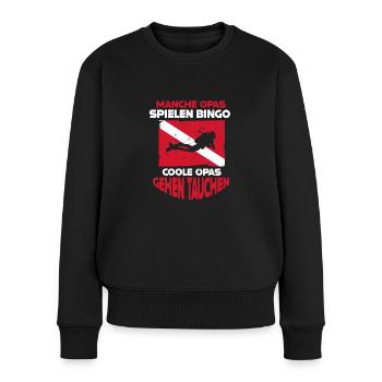 Leaf Peeping Squad Autumn Leaf Peeper - Frauen Premium Bio Pullover - Schwarz - Vorne - Julia (174cm)