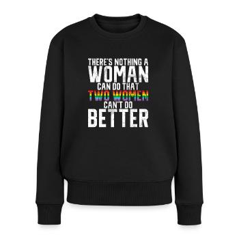 Lesbian Gifts - Frauen Premium Bio Pullover - Schwarz - Vorne - Julia (174cm)