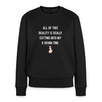 K-DRAMA MAMA FAN KOREANISCHES DRAMA - Frauen Premium Bio Pullover - Schwarz - Vorne - Julia (174cm)