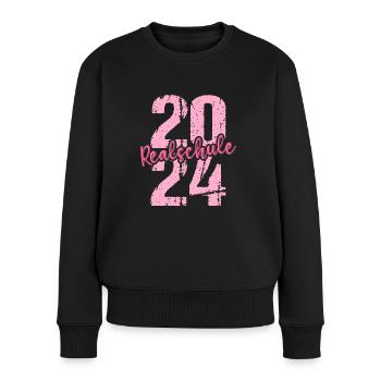 Realschule Junge Mädchen Realschule 2024 - Frauen Premium Bio Pullover - Schwarz - Vorne - Julia (174cm)