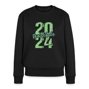 Realschule Junge Mädchen Realschule 2024 - Frauen Premium Bio Pullover - Schwarz - Vorne - Julia (174cm)