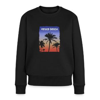 Venice Beach Kalifornien Sonnenuntergang Urlaubssouvenir - Frauen Premium Bio Pullover - Schwarz - Vorne - Julia (174cm)