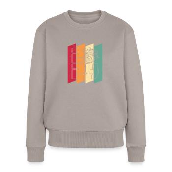 Jahr Des Drachen 2024 - Frauen Premium Bio Pullover - Taupe - Vorne - Julia (174cm)