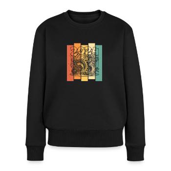 Jahr Des Drachen 2024 - Frauen Premium Bio Pullover - Schwarz - Vorne - Julia (174cm)
