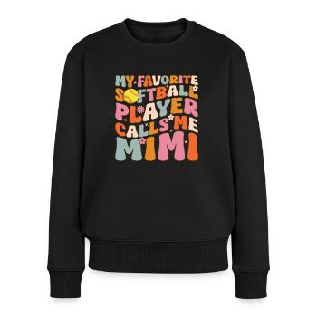 Mamie de balle molle - Pull Premium bio Femme - noir - Devant - Julia (174cm)