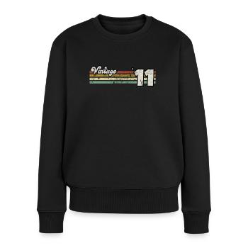 Retro-Geburtstag geboren im Jahr 2011 Slogan Phrase Zitat - Frauen Premium Bio Pullover - Schwarz - Vorne - Julia (174cm)