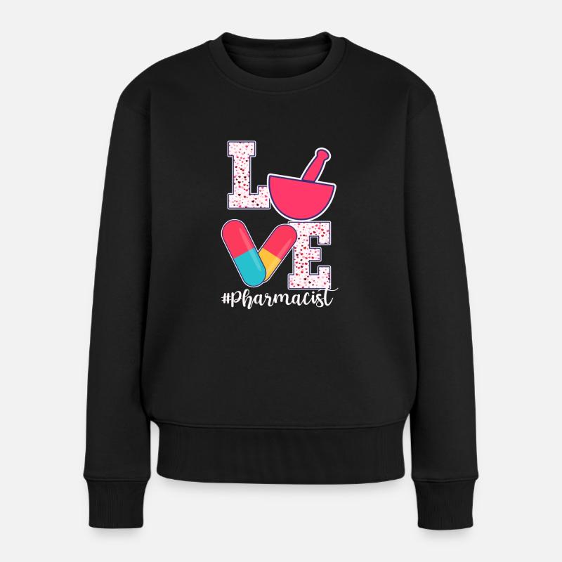 Valentinstag Design Für Apotheker - Frauen Premium Bio Pullover - Schwarz