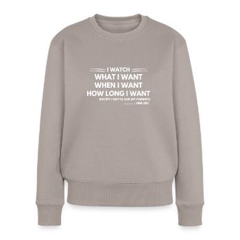 K-Drama Lover Funny KDrama Mom - Women's Premium Organic Jumper - taupe - Front - Julia (174cm)