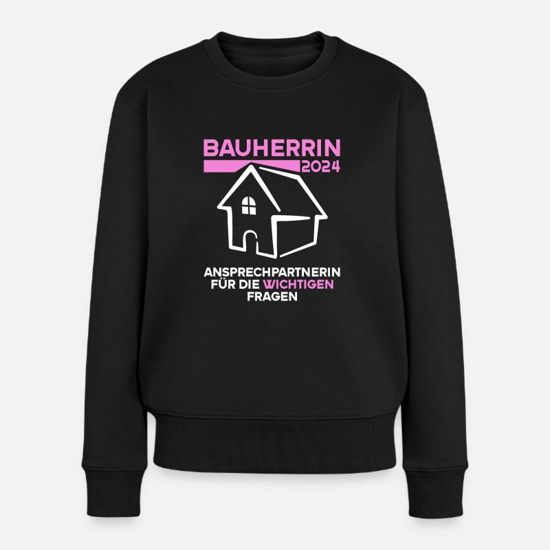 Ansprechpartnerin wichtigen Fragen Bauherrin 2024 - Frauen Premium Bio Pullover - Schwarz