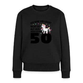 Geburtstag Geburtstagfeier fünfzig Jahre alt Gesch - Frauen Premium Bio Pullover - Schwarz - Vorne - Julia (174cm)