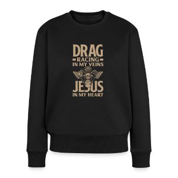 Lustiges Autorennen Auto Rennen Geschenk - Frauen Premium Bio Pullover - Schwarz - Vorne - Julia (174cm)