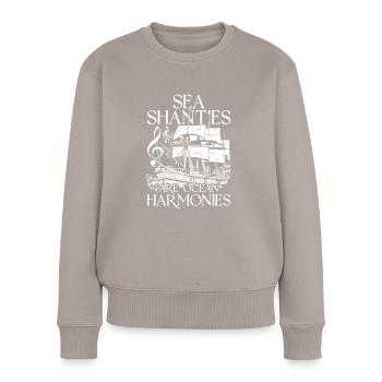 Shanty Chor Seemannslieder - Frauen Premium Bio Pullover - Taupe - Vorne - Julia (174cm)