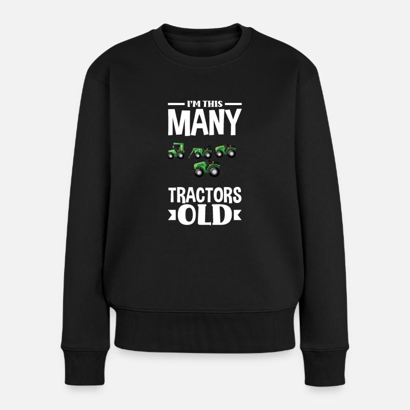 4. Geburtstag Traktor 4 Jahre Geburtstagsshirt - Frauen Premium Bio Pullover - Schwarz