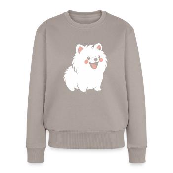 Spitz - Frauen Premium Bio Pullover - Taupe - Vorne - Julia (174cm)