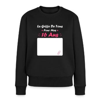 la griffe de tous pour mes 16 Ans - Pull Premium bio Femme - noir - Devant - Julia (174cm)