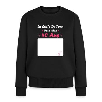 la griffe de tous pour mes 40 Ans - Pull Premium bio Femme - noir - Devant - Julia (174cm)